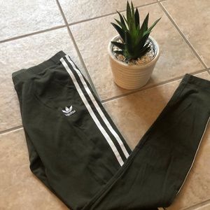 Adidas Olive Three Stripe Leggings